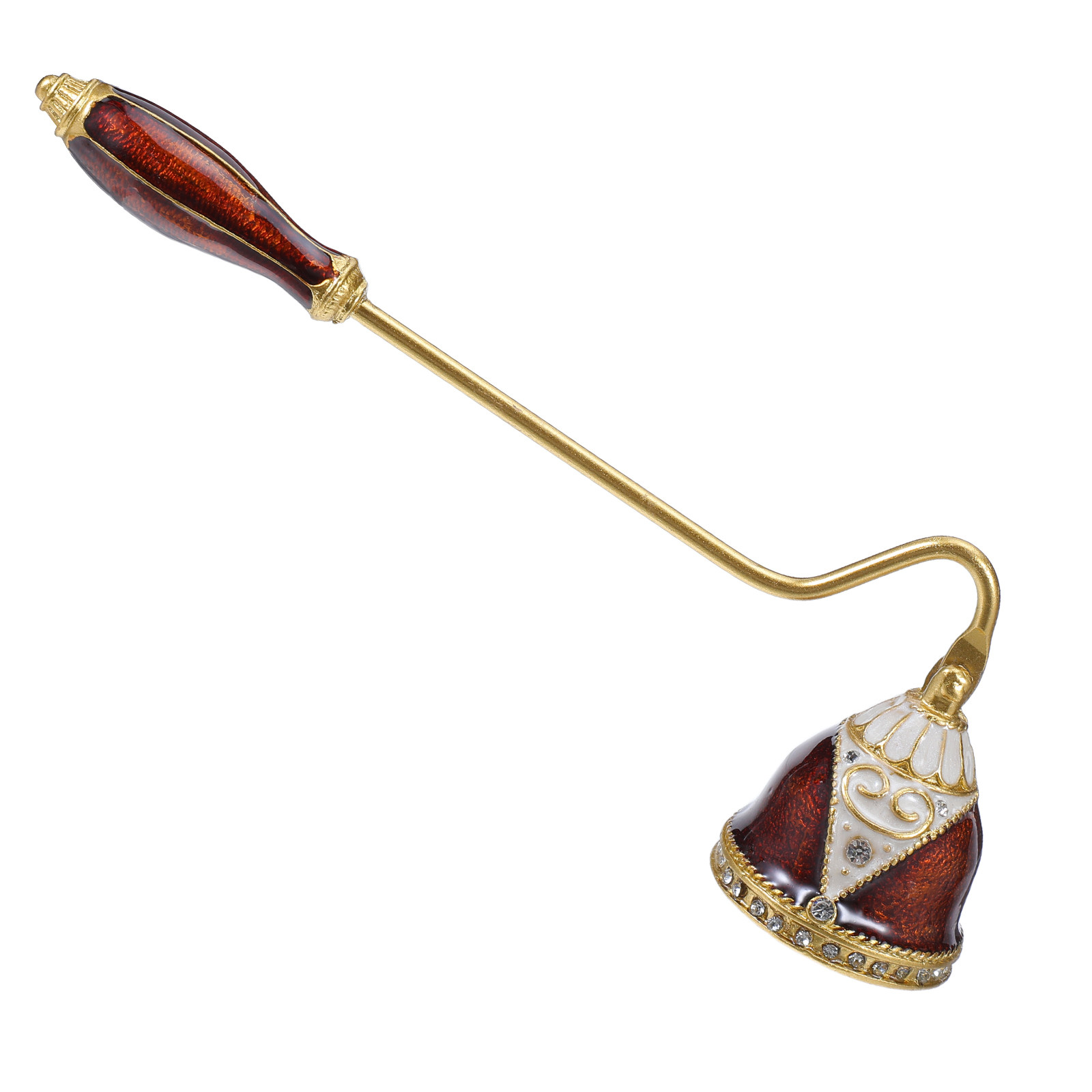 Wick Dipper Tool - Bell Snuffer Zinklegering Emaille Leaf Vintage